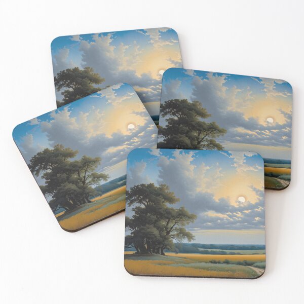 Item preview, Cloudy sky and shy sun over field designed and sold by MoodyFrames.