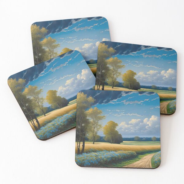 Item preview, Threatening sky over flowering wheat field designed and sold by MoodyFrames.