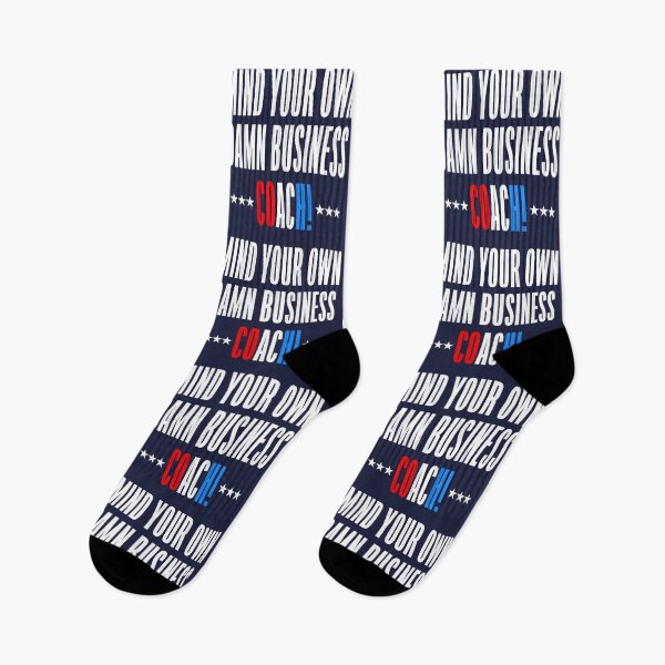 Aperçu de l'œuvre MIND YOUR OWN DAMN BUSINESS - Coach - TIM Walz (on NAVY BLUE) créée et vendue par Thelittlelord.