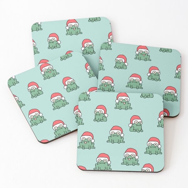 Item preview, christmas frogs - teal designed and sold by littlearrow.