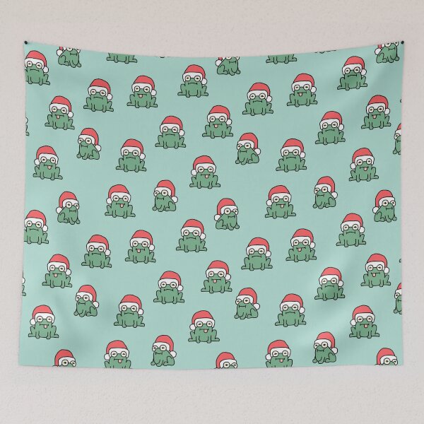 Item preview, christmas frogs - teal designed and sold by littlearrow.