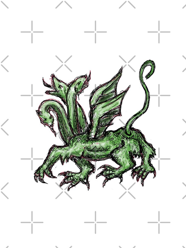 Imagen 4 de 4, Funda de iPhone con la obra Meme de criatura medieval: dragón de tres cabezas, diseñada y vendida por VintageManiac.