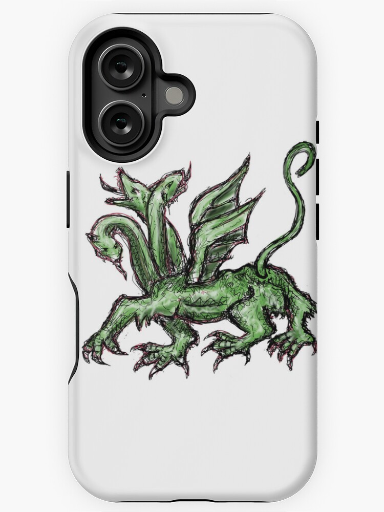 Imagen 1 de 4, Funda de iPhone con la obra Meme de criatura medieval: dragón de tres cabezas, diseñada y vendida por VintageManiac.