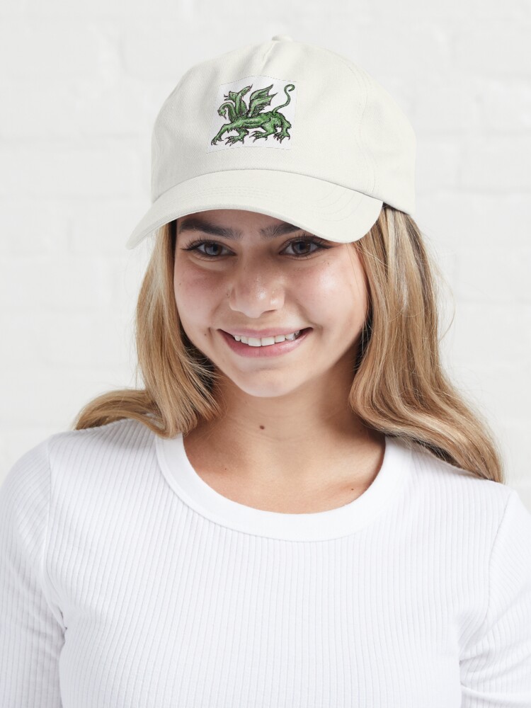 Imagen 6 de 7, Gorra con la obra Meme de criatura medieval: dragón de tres cabezas, diseñada y vendida por VintageManiac.