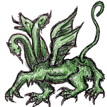 Imagen de la obra Meme de criatura medieval: dragón de tres cabezas de VintageManiac