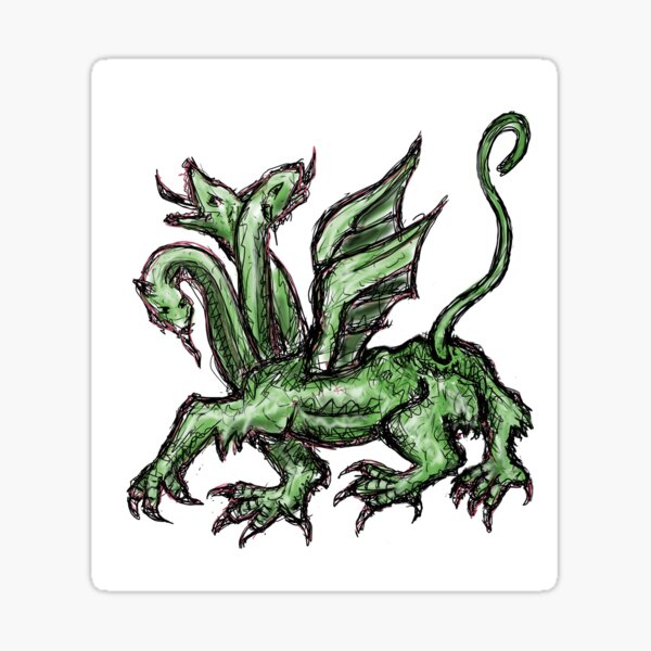 Artikel-Vorschau von Mittelalterliches Kreaturen-Meme - Dreiköpfiger Drache, designt und verkauft von VintageManiac.