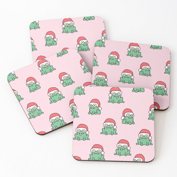 Item preview, christmas frogs - pink designed and sold by littlearrow.