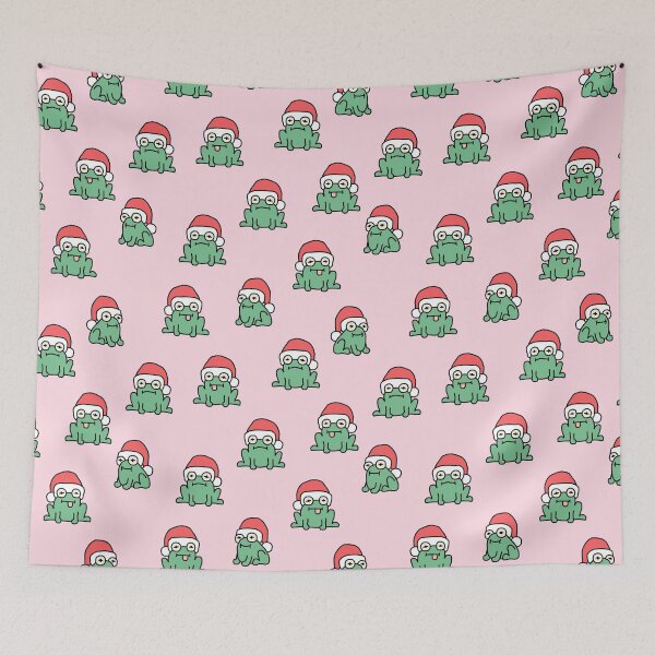 Item preview, christmas frogs - pink designed and sold by littlearrow.