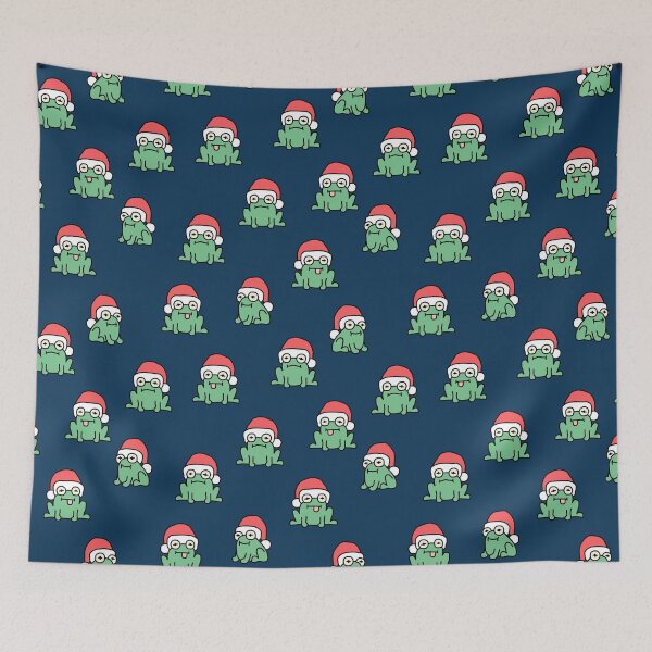 Item preview, christmas frogs - navy blue designed and sold by littlearrow.