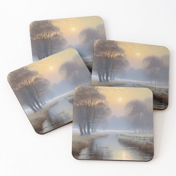Item preview, First frosts on fields and rivers designed and sold by MoodyFrames.