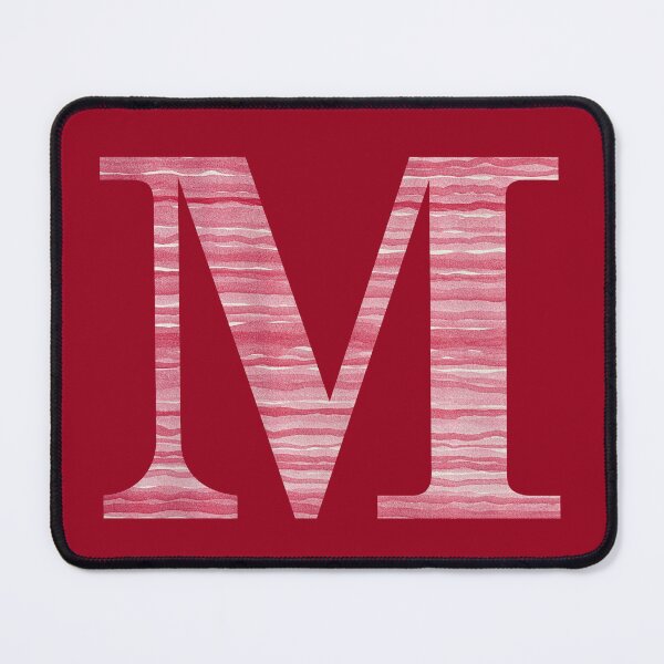 Item preview, Letter M Red Watercolor Stripes Initial Monogram designed and sold by theartofvikki.