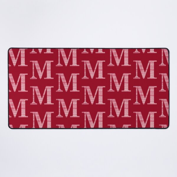 Item preview, Letter M Red Watercolor Stripes Initial Monogram designed and sold by theartofvikki.