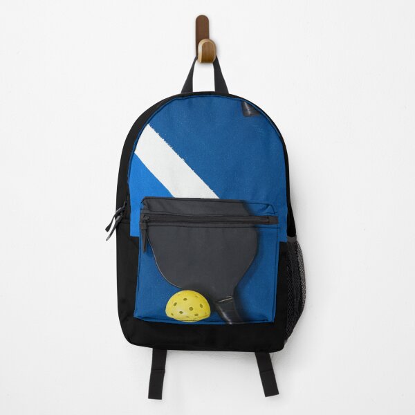 Item preview, Modern Pickleball Paddle and Ball on Blue Court designed and sold by OutofFocusShop.