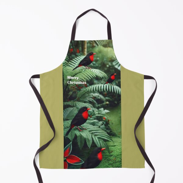 Item preview, Green leaves and Red Beaked Birds decorate Christmas designed and sold by annenambiro.