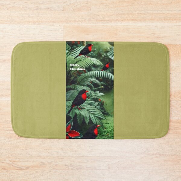 Item preview, Green leaves and  Red Beaked Birds decorate Christmas designed and sold by annenambiro.