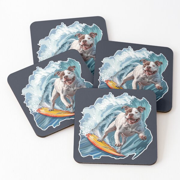 Item preview, Surfing American Pit Bull Terrier designed and sold by VelvetRoom.