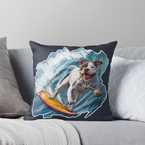 Item preview, Surfing American Pit Bull Terrier designed and sold by VelvetRoom.