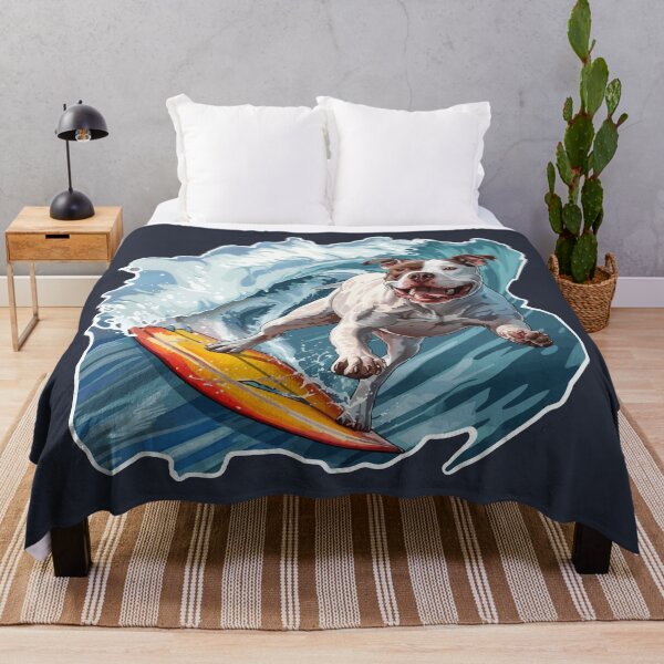 Item preview, Surfing American Pit Bull Terrier designed and sold by VelvetRoom.