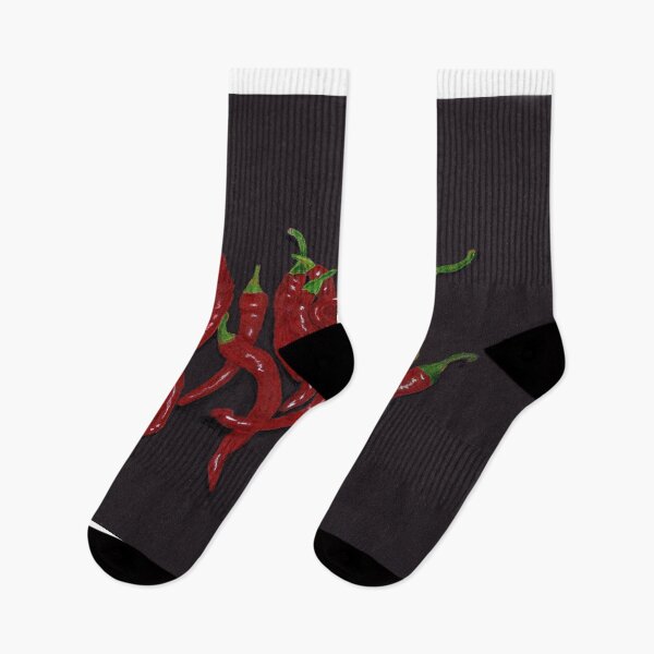 Item preview, Red Cayenne Peppers on Black designed and sold by The Elderberry Blossom.