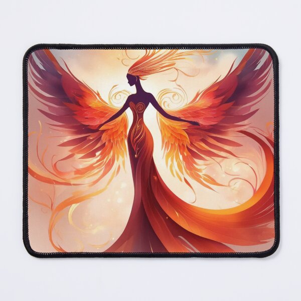 Item preview, Phoenix with Flowing Feathers and a Feminine Silhouette designed and sold by VibeTrendzLab.