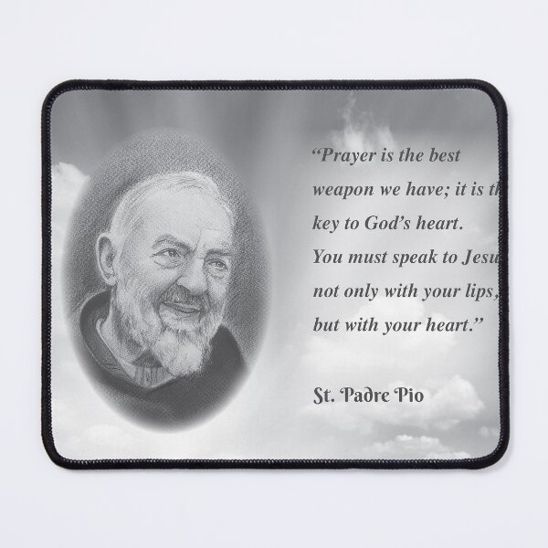 Item preview, Padre Pio Portrait Quote wall art designed and sold by ConorKeeganArt.