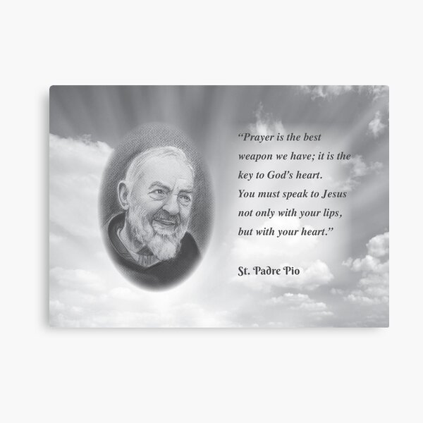 Item preview, Padre Pio Portrait Quote wall art designed and sold by ConorKeeganArt.