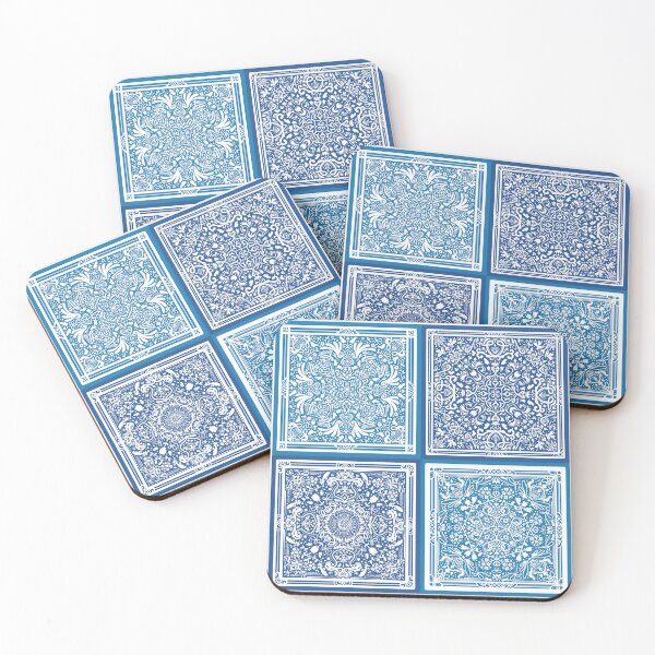 Item preview, Hand Draw Modern Cute Tile Pattern - Blue designed and sold by AliceDreamland.