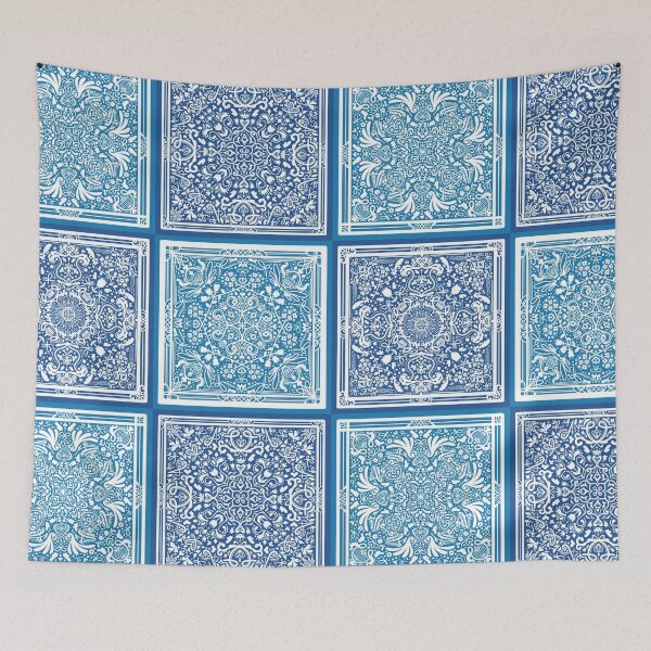 Item preview, Hand Draw Modern Cute Tile Pattern - Blue designed and sold by AliceDreamland.