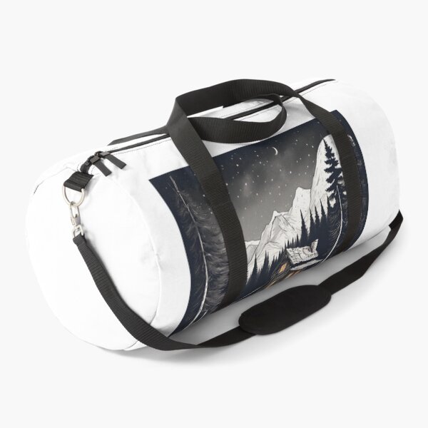 Item preview, Cabin in the mountains during stary night designed and sold by LostForSpace.