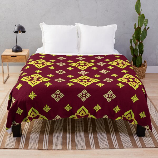 Item preview, thai inspired floral symmetrical seamless pattern in traditional design designed and sold by ploen kongsuwan.