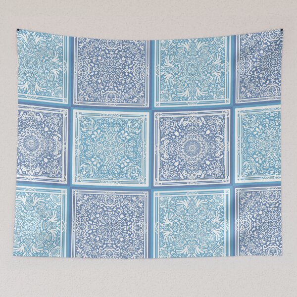 Item preview, Hand Draw Modern Cute Tile Pattern - Light Blue designed and sold by AliceDreamland.