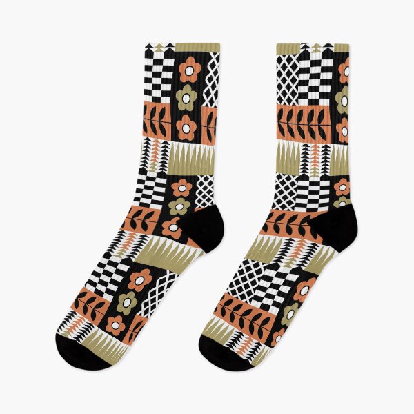 Item preview, Geometric Botanical Pattern 2 Coral Taupe Black And White designed and sold by QuestingPixel.