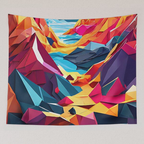 Item preview, Colorful low poly art with overlapping polygons and bright tones for a high-energy look  designed and sold by Tchoice.