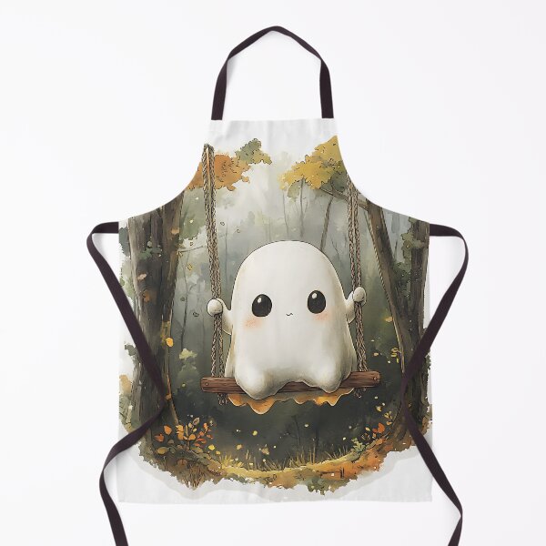 Item preview, Adorable Ghost Swinging in Autumn Forest Halloween Sticker designed and sold by Creet-Design.