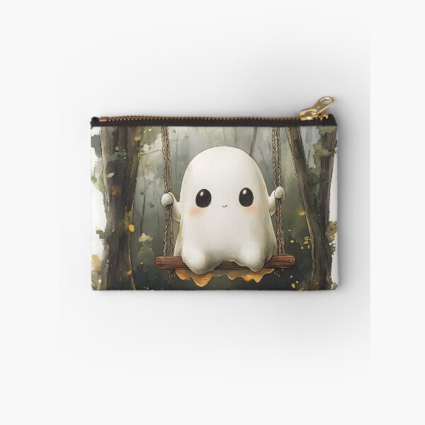 Item preview, Adorable Ghost Swinging in Autumn Forest Halloween Sticker designed and sold by Creet-Design.