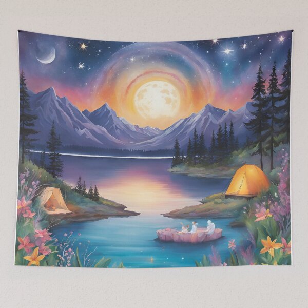 Item preview, Moonlit Mountain Camping Under the Stars designed and sold by Meta2Physical.