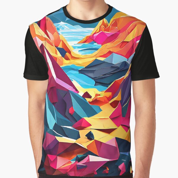 Item preview, Colorful low poly art with overlapping polygons and bright tones for a high-energy look  designed and sold by Tchoice.