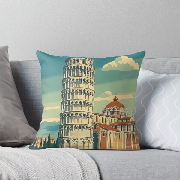 Item preview, Vintage Pisa Cityscape Art Print | Retro Italian Travel Poster | Leaning Tower of Pisa Wall Decor | Italy  Artwork | Mid-Century Modern Design designed and sold by nomiraclehere.