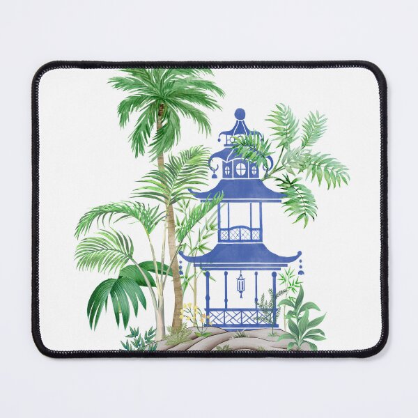 Item preview, Bamboo Frame - Chinoiserie Pagoda Tropical Scene designed and sold by Yunihadi.