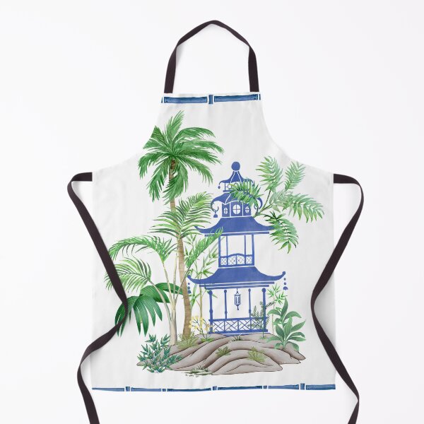 Item preview, Bamboo Frame - Chinoiserie Pagoda Tropical Scene designed and sold by Yunihadi.