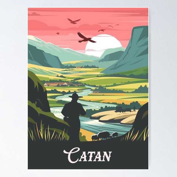 Artikel-Vorschau von CATAN - Poster inspiriert von Catan / Retro Brettspiel Poster / Wand kunstdruck / Fantasy, Brettspiel, RPG, DnD / Home Decor Geschenkidee, designt und verkauft von RoleplayRealm.