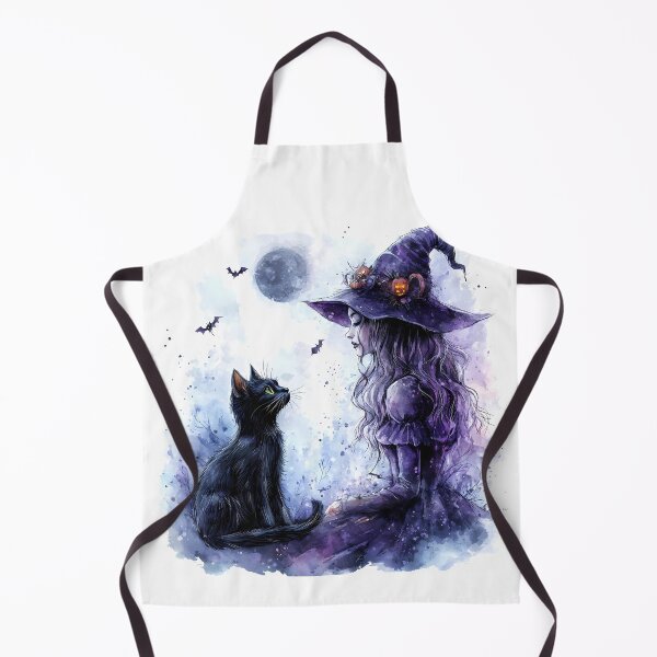 Item preview, Enchanting Witch and Black Cat Halloween Sticker designed and sold by Creet-Design.
