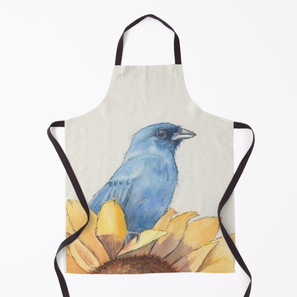 Artikelvorschau, Indigo Bunting Sonnenblume Aquarell Malerei | Natur Dekor | Blauer Vogel entworfen und verkauft von SMcmahonArt.