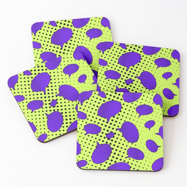 Item preview, Comic Speech Bubble Pattern Blue Yellow designed and sold by HematiteDesign.