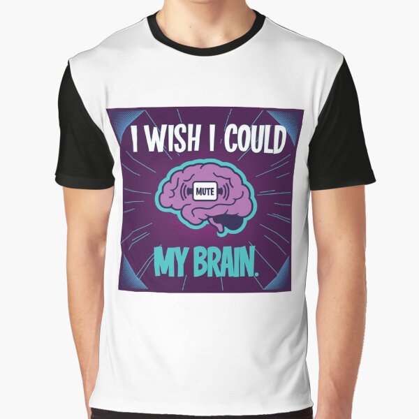 Vista previa del artículo con la obra «“Me gustaría poder silenciar mi cerebro”: diseño tipográfico humorístico inspirado en la tecnología», diseñado y vendido por DITCHB .