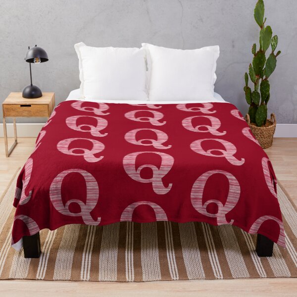 Item preview, Letter Q Red Watercolor Stripes Initial Monogram designed and sold by theartofvikki.