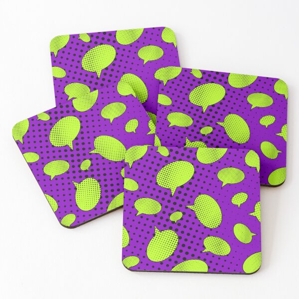 Item preview, Comic Speech Bubble Pattern Purple Lime designed and sold by HematiteDesign.