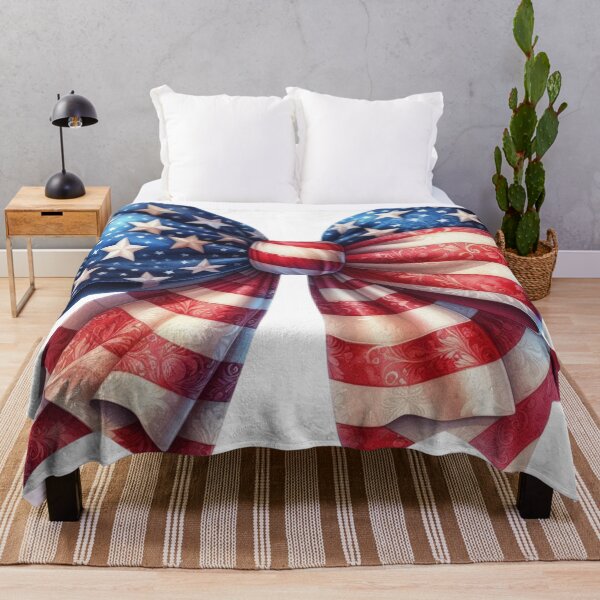 Item preview, Coquette American Flag Bow,Flowers designed and sold by deniz kaya.