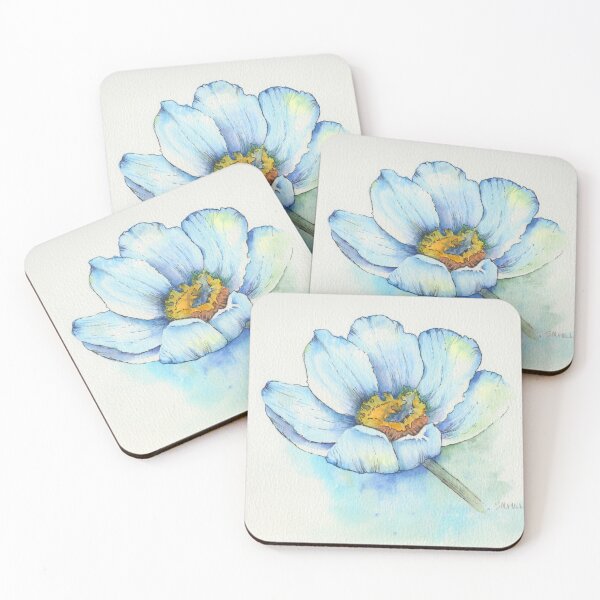 Artikelvorschau, Großes und blaues Gänseblümchen | Gänseblümchen-Aquarellmalerei | Blumenmalerei entworfen und verkauft von SMcmahonArt.