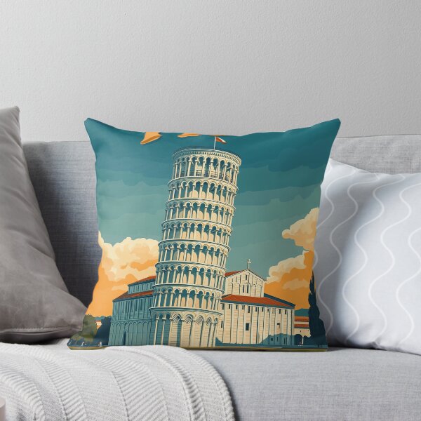 Item preview, Vintage Pisa Cityscape Art Print | Retro Italian Travel Poster | Leaning Tower of Pisa Wall Decor | Italy  Artwork | Mid-Century Modern Design designed and sold by nomiraclehere.